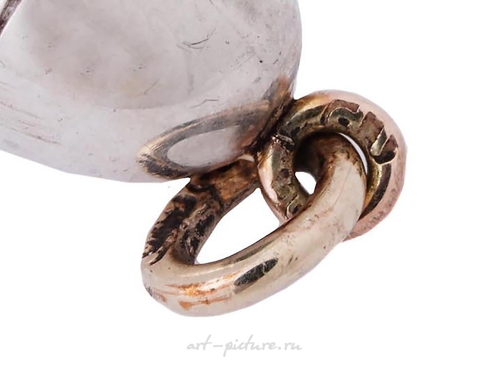 俄罗斯银 , 14k俄罗斯金吊坠，镶有紫石蛋