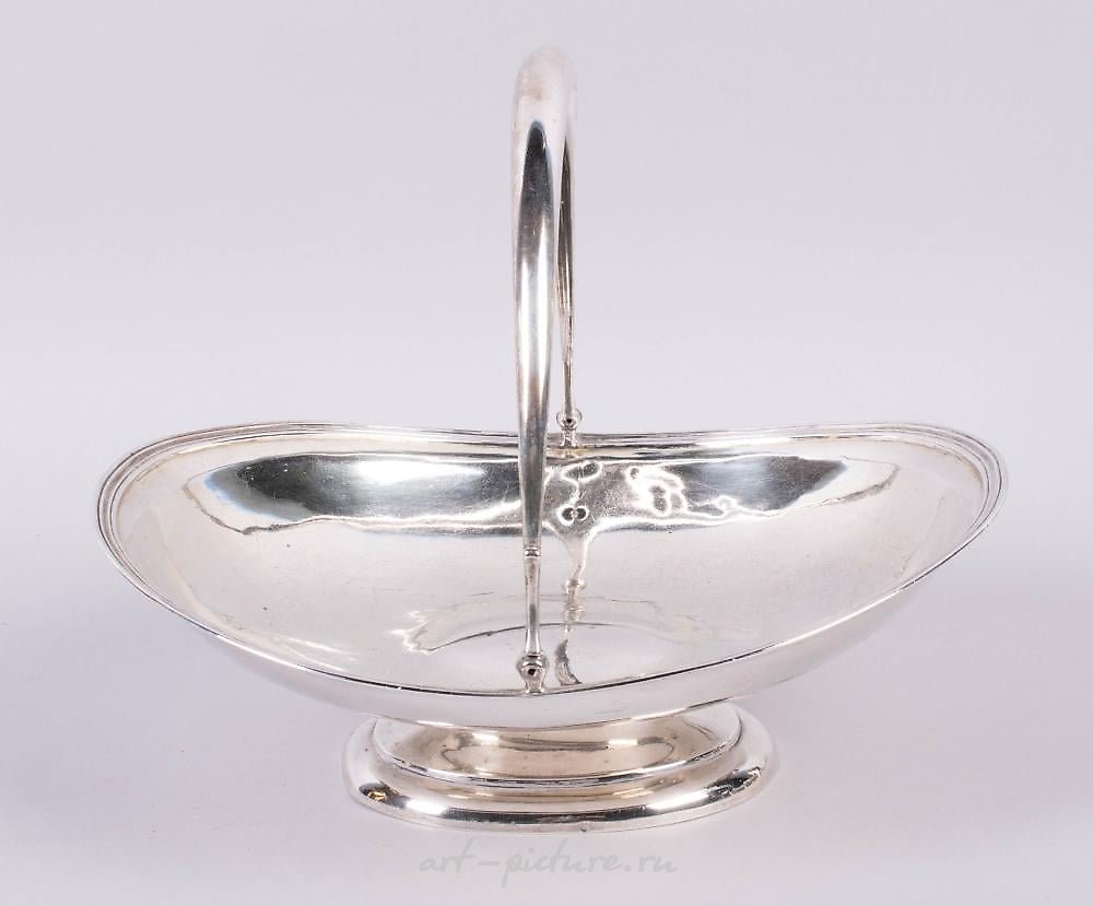 Russian silver , RUSSIAN SILVER SWING HANDLED CAKE BASKET, 84 ZOLOTNIK MARK, ...