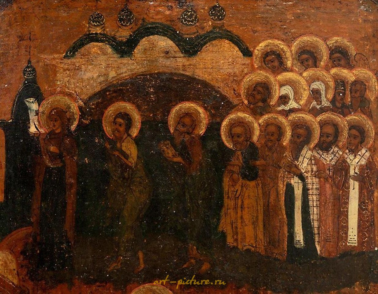 Russian silver , Russian icon of the 19th century. "The Protection of the Mother of God"