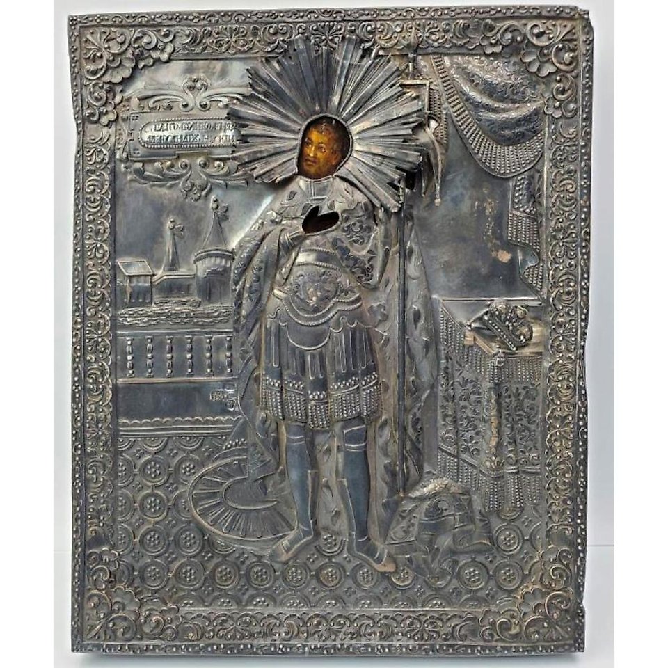 Russian silver , Antique 19th Century Russian Silver Icon Circa 1865