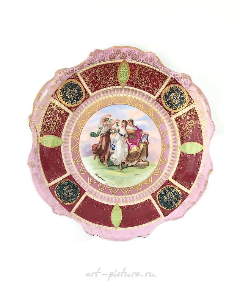 Royal Vienna Porcelain , Royal Vienna Gold Gilt Porcelain Plate