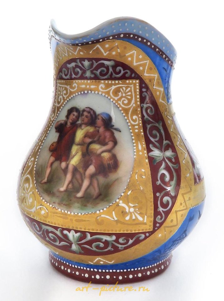 Royal Vienna Porcelain , FINE ROYAL VIENNA STYLE PORCELAIN TEA SET, 19TH C.