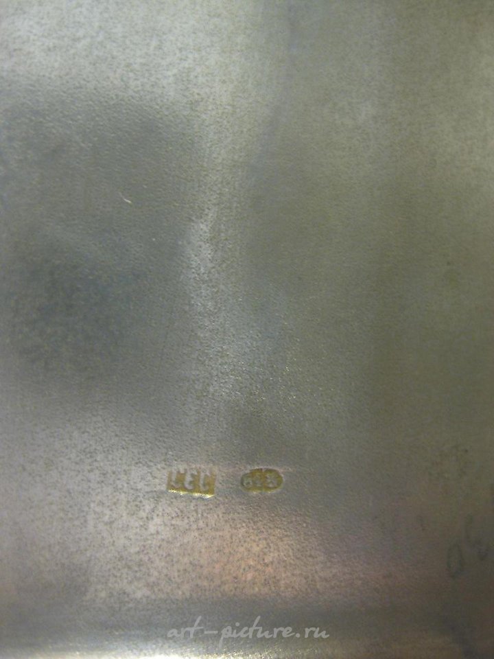 Russian silver , Levin Russian Imperial 84 silver cigarette case, 19th c