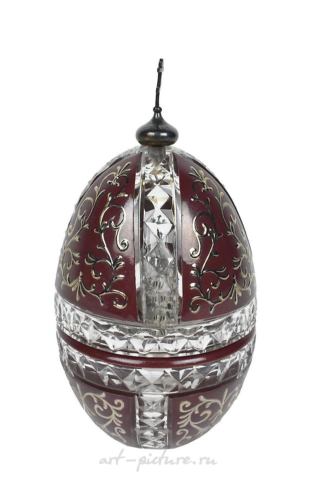 Russian silver , THEO FABERGE CRYSTAL & STERLING EGG, ST. VLADIMIR