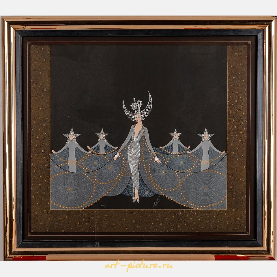 俄罗斯银 , 夜之女王，银色和金色箔的丝网印刷品