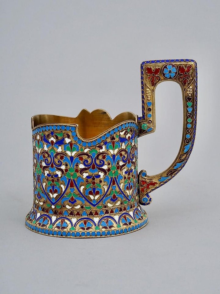Russian silver , A RUSSIAN SILVER AND CLOISONNE ENAMEL BELT, CIRCA 1900S.