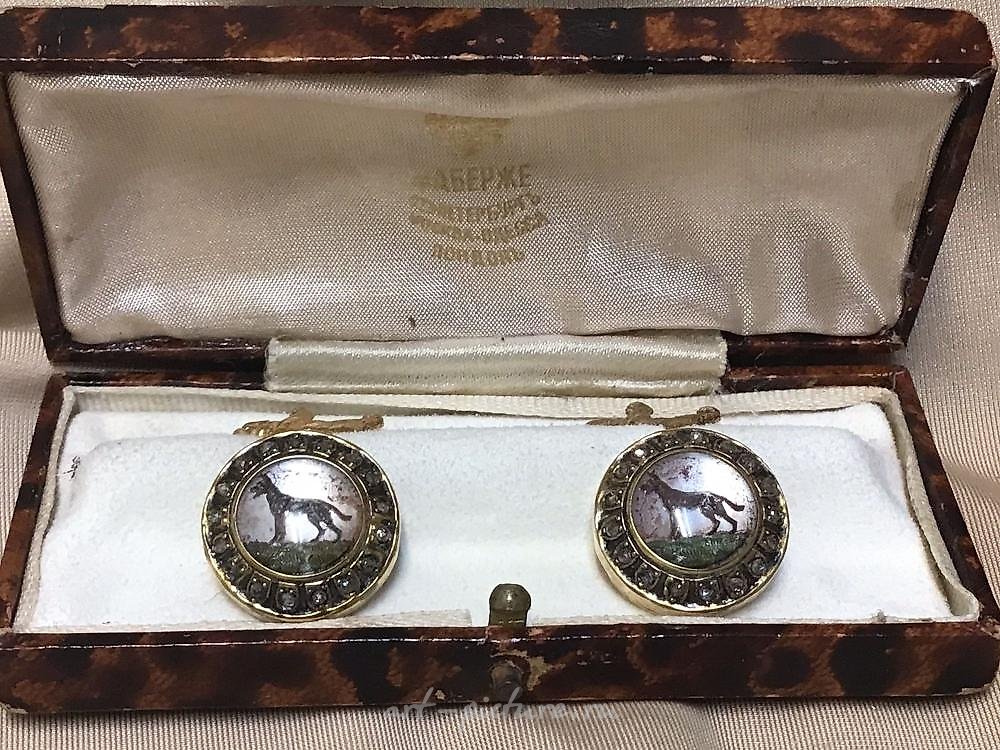 Русское серебро , Серебряная подвеска Российской империи 84 проба с позолотой, бриллиантами и интаглио с изображением собаки и...