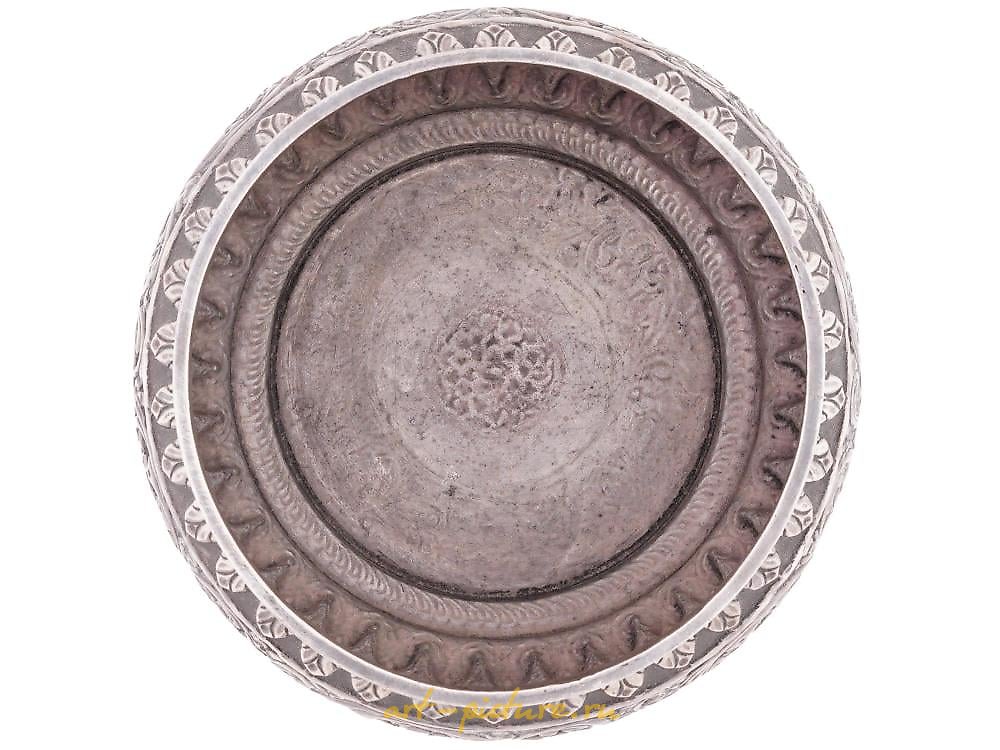 Русское серебро , Антикварная русская еврейская ручная выгравированная серебряная водная чаша