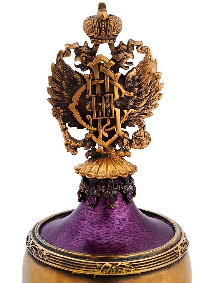 俄罗斯银 , 俄罗斯镀金银釉，红宝石，钻石 - 瓶子