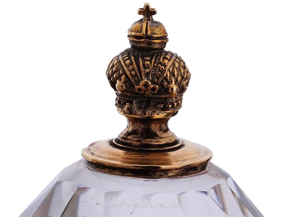 俄罗斯银 , 俄罗斯银质印章，由雕刻的水晶制成，头部上刻有"MФ"字母组合。