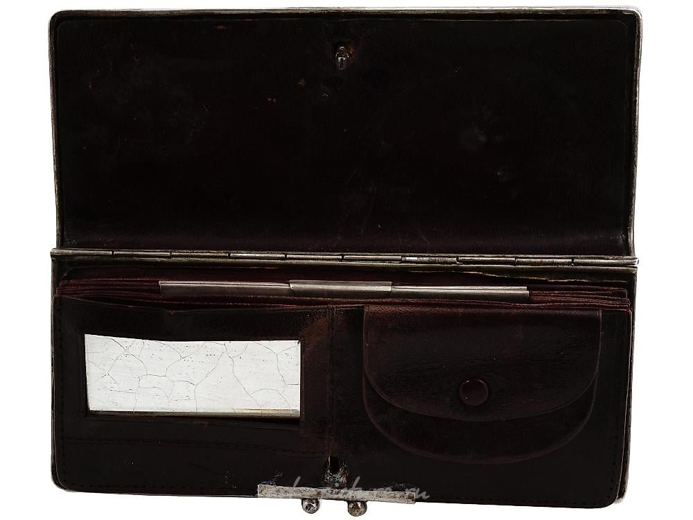 俄罗斯银 , 美丽的俄罗斯银财务包或手拿包，配有长链手柄。