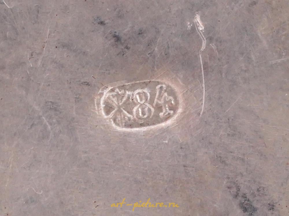 俄罗斯银 , 古董俄罗斯银色墨水器，手工制作，来自布哈拉。