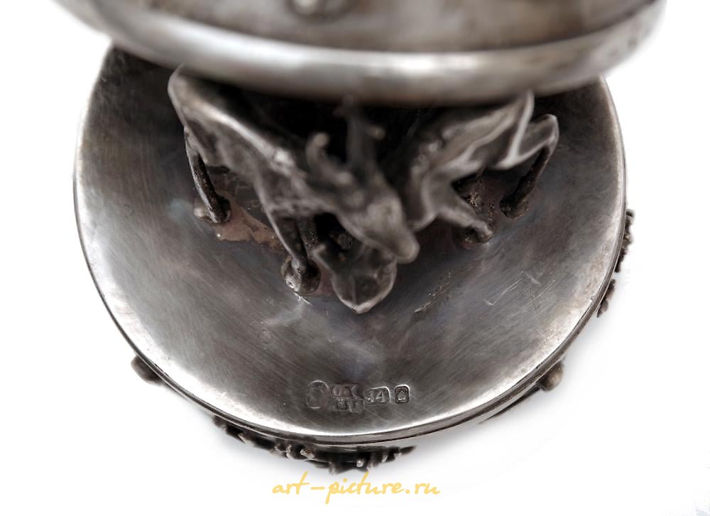 Русское серебро , Императорское русское серебряное охотничье яйцо от Киприана Лабецкого