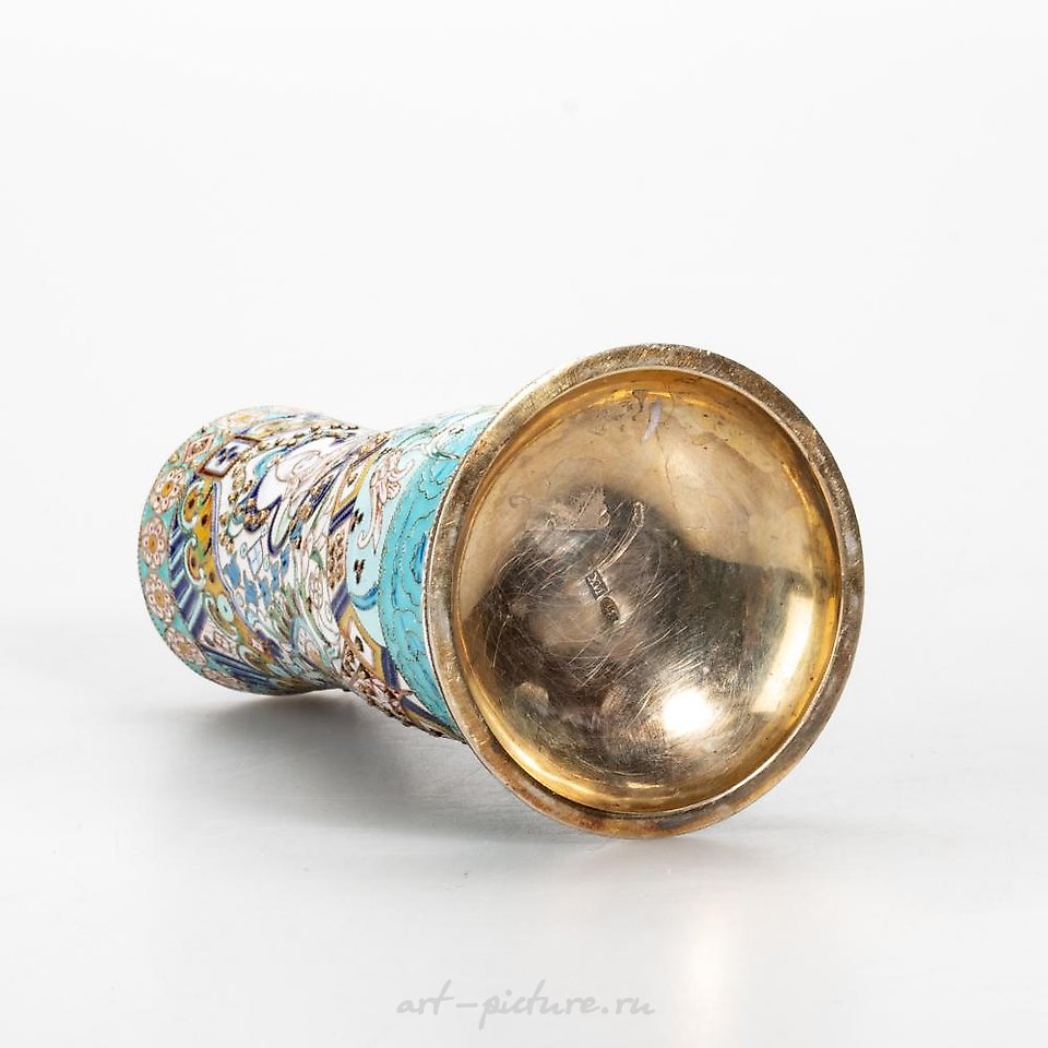 Russian silver , A RUSSIAN SILVER AND CLOISONNE ENAMEL VASE