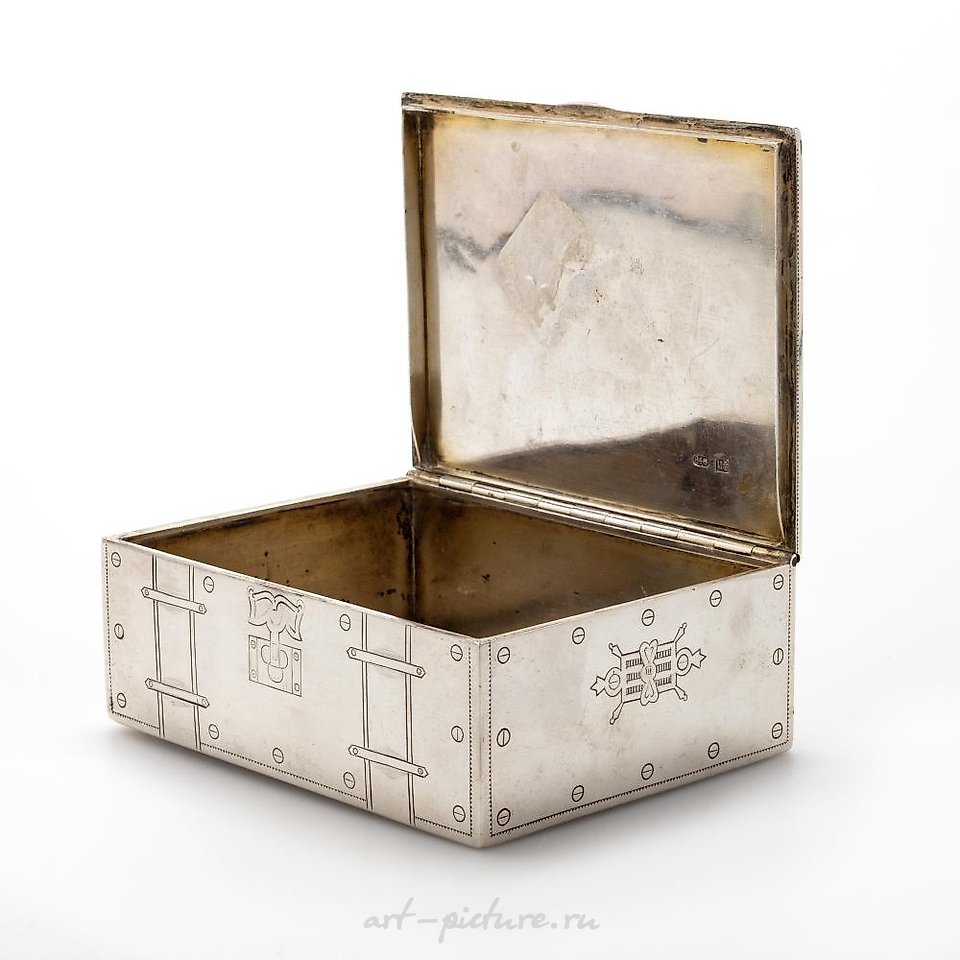 Russian silver , A RUSSIAN SILVER NOVELTY TROMPE LOEIL BOX