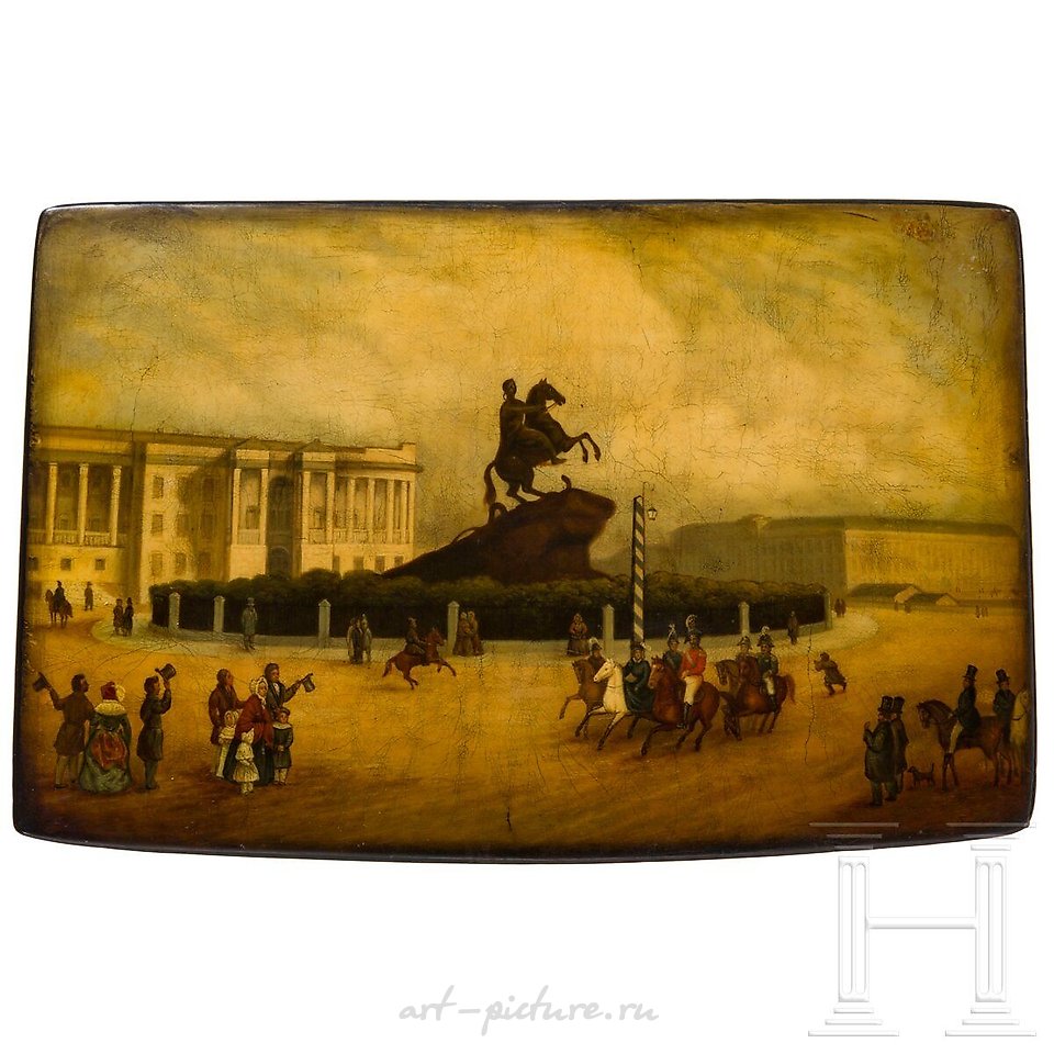 俄罗斯银 , 黑色漆，纸浆，内部银箔...