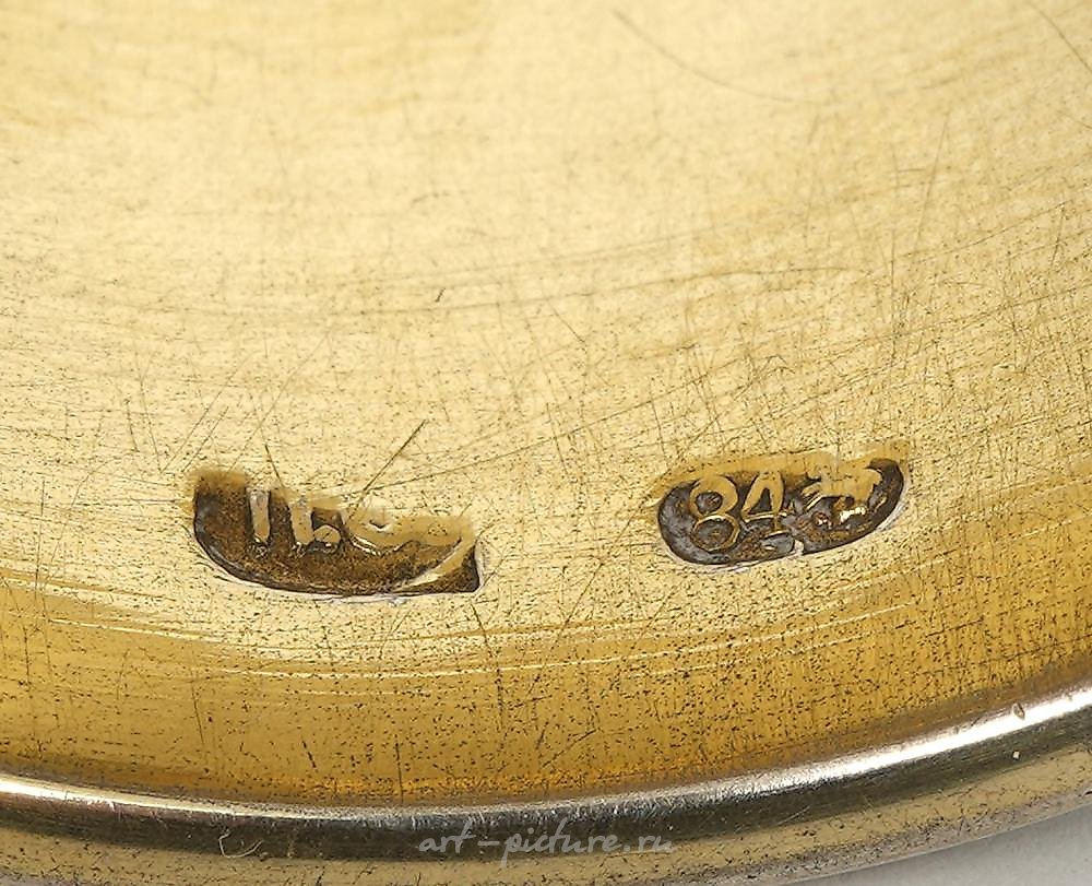 Русское серебро , Русский эмаль и серебряное антикварное русское кольцо для салфеток