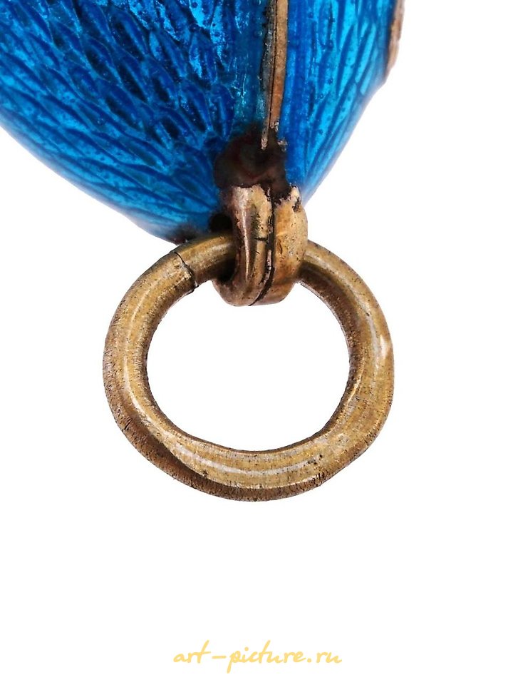 Русское серебро , Серебряная подвеска в форме яйца с эмалью и бриллиантами