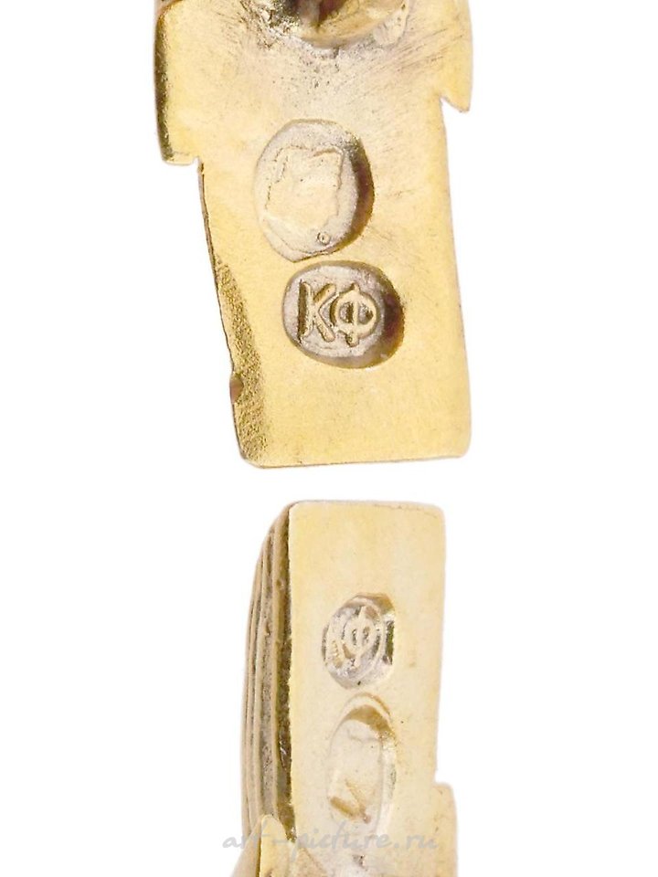 Russian silver , RUSSIAN GILT SILVER ENAMEL NICHOLAS II CUFFLINKS