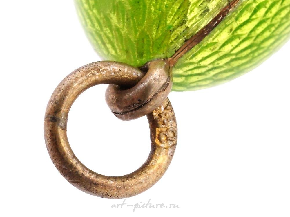 Russian silver , RUSSIAN SILVER ENAMEL AND DIAMONDS EGG PENDANT