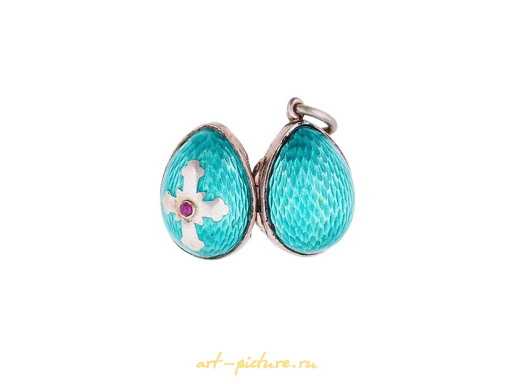 俄罗斯银 , 俄罗斯银质珐琅复活节蛋形吊饰