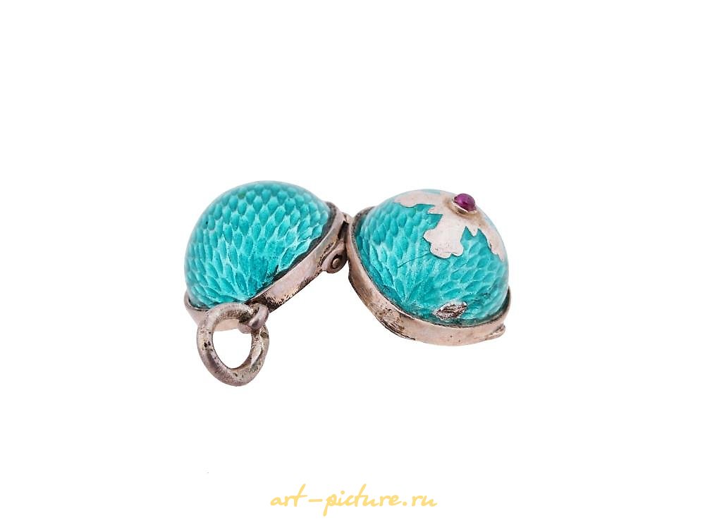 俄罗斯银 , 俄罗斯银质珐琅复活节蛋形吊饰