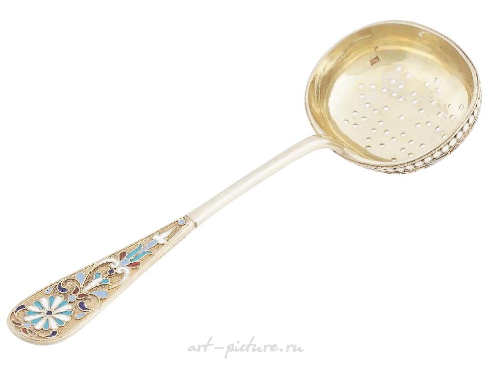 Русское серебро , Императорская русская золоченая серебряная черпак-ложка.