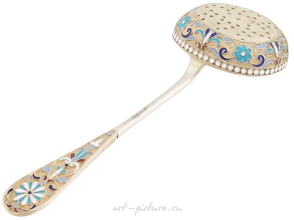 Русское серебро , Императорская русская золоченая серебряная черпак-ложка.