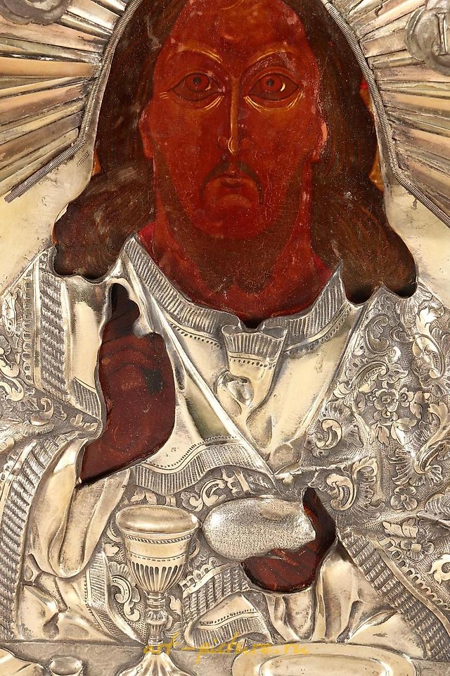 Russian silver , Russian Silver and Enamel Icon