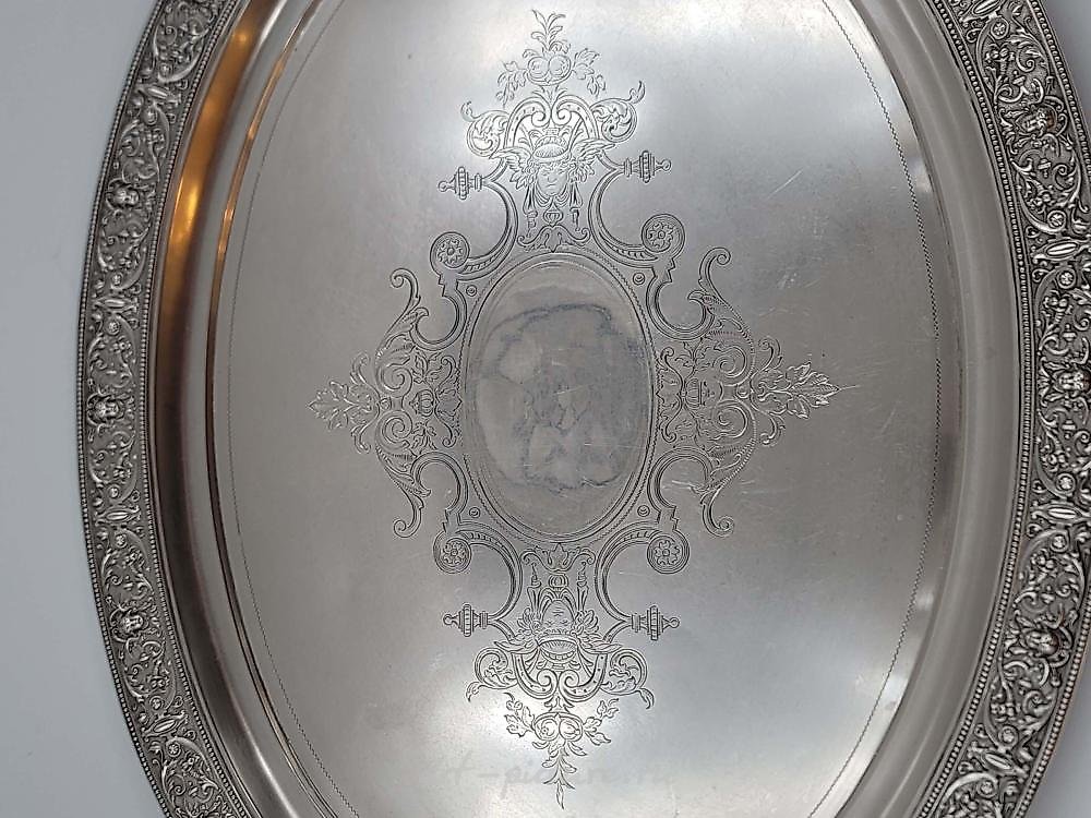 Русское серебро , Русский серебряный чайный сервиз 19 века, 84 пробы, 3 300 г...