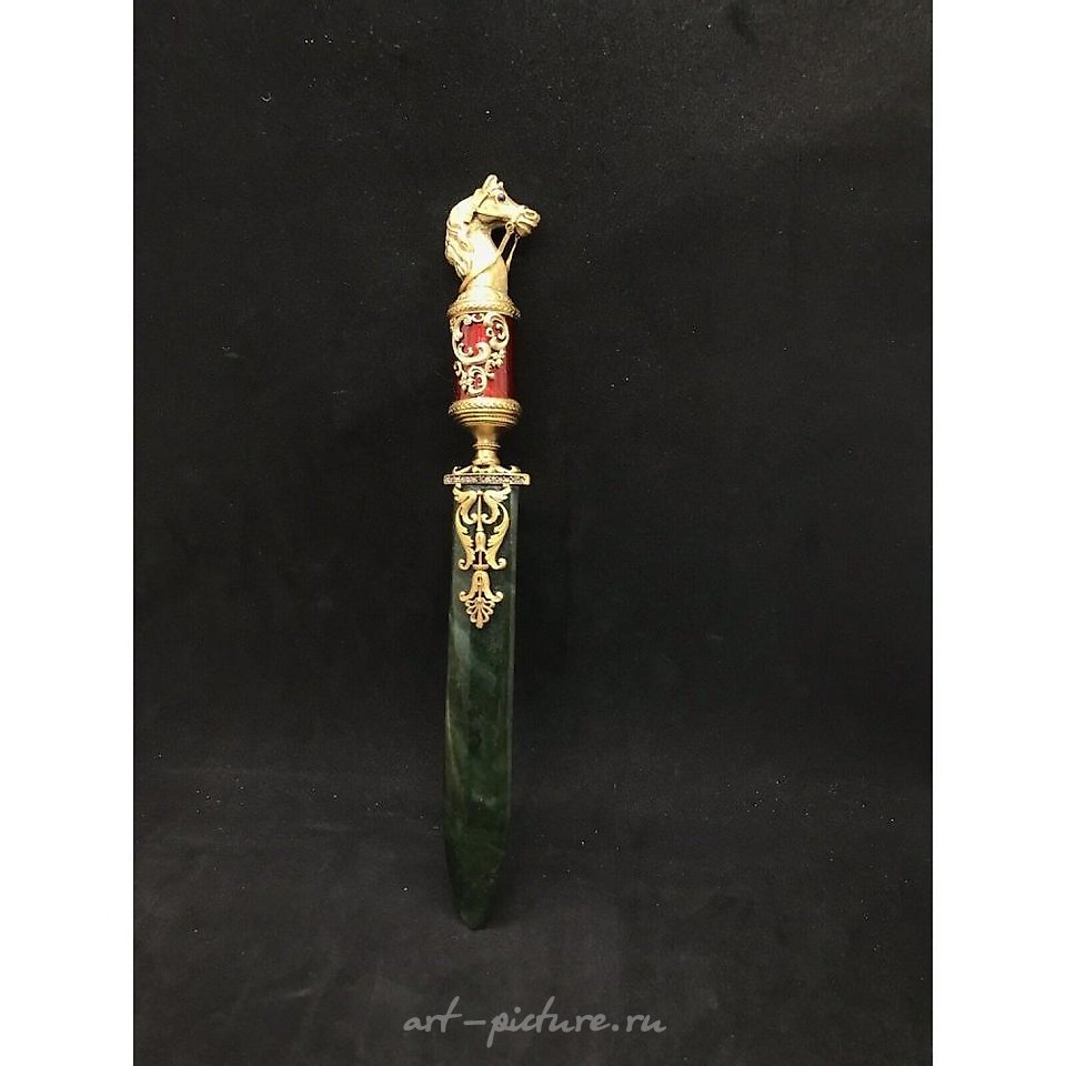 Russian silver , Russian Clock, Imperial Style Nephrite with Sterling Silver