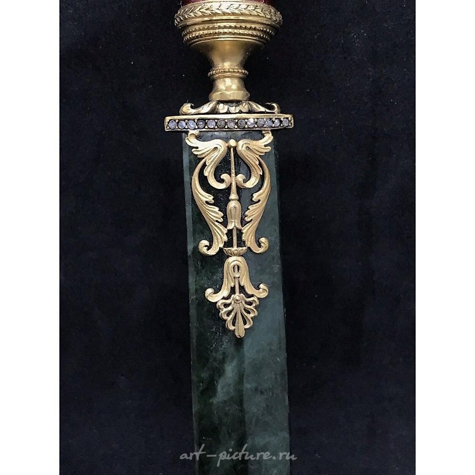 Russian silver , Russian Clock, Imperial Style Nephrite with Sterling Silver