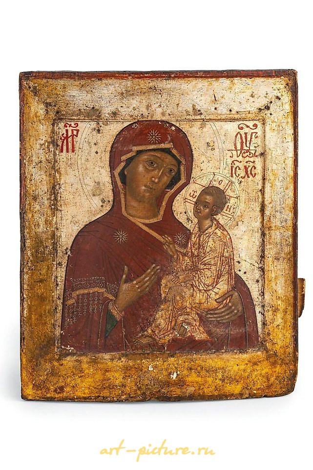 俄罗斯银 , 图标“蒂赫维纳圣母”，俄罗斯，18世纪...