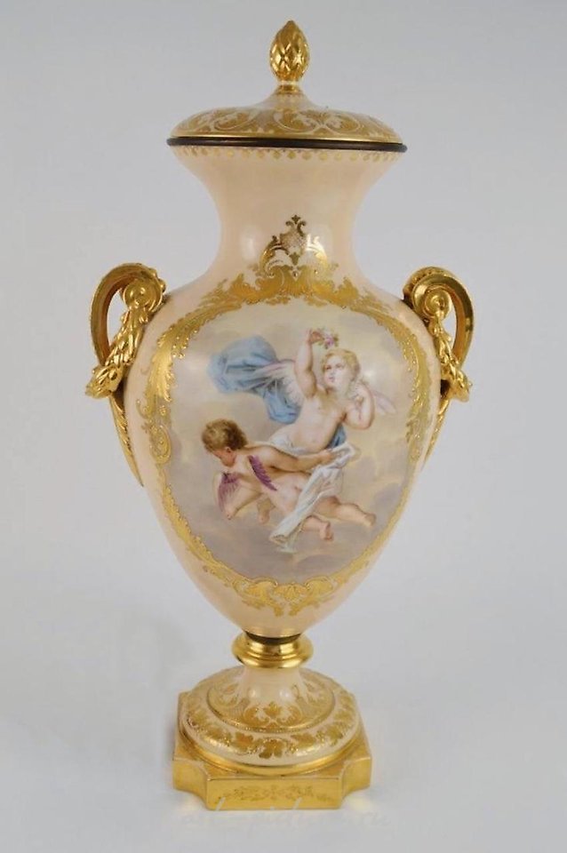 Royal Vienna Porcelain , A LARGE ROYAL VIENNA VASE 26 INCHES HIGH