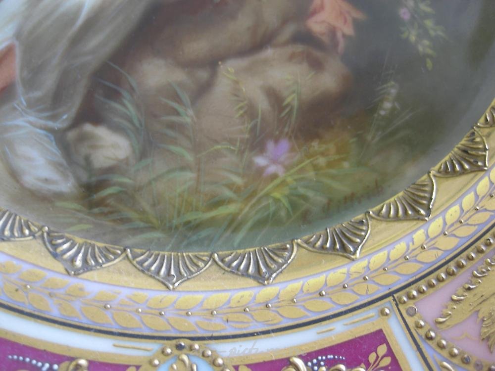 Royal Vienna Porcelain , Royal Vienna porcelain plate, Ackerman & Fritze 19th c