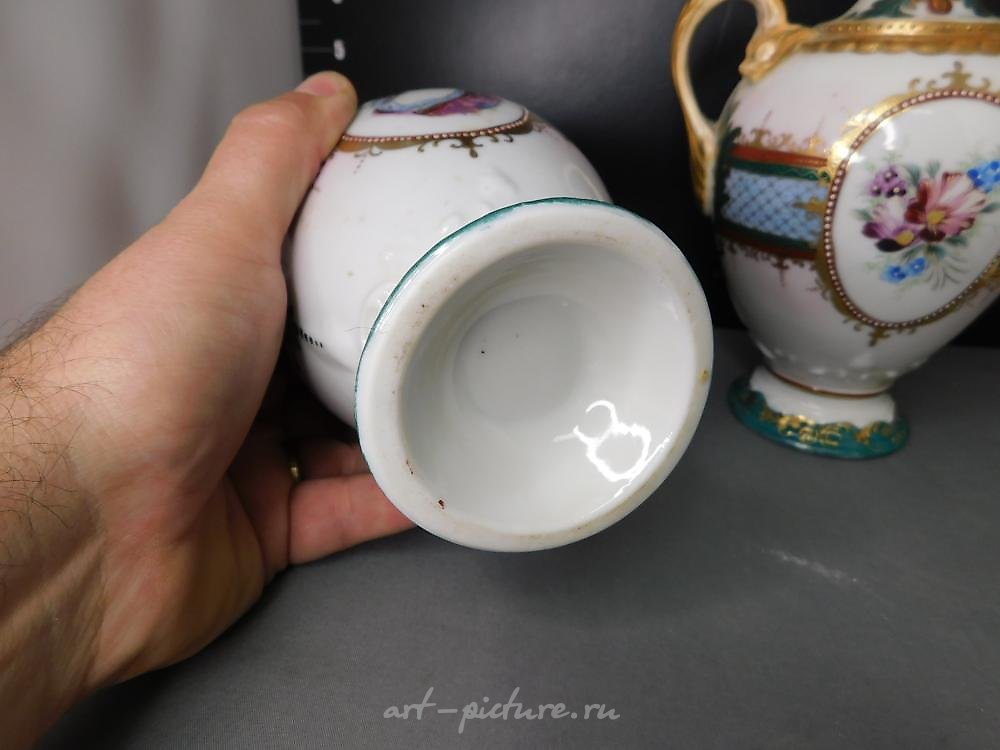 Royal Vienna Porcelain , Pair of Egyptian Revival Ewers