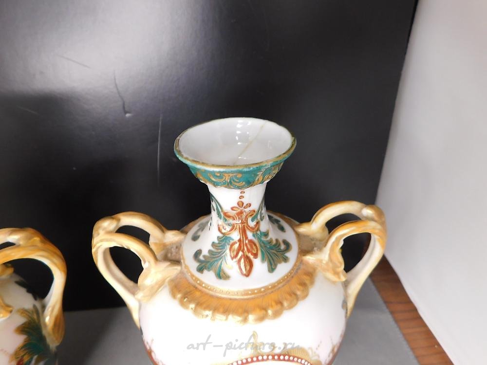 Royal Vienna Porcelain , Pair of Egyptian Revival Ewers