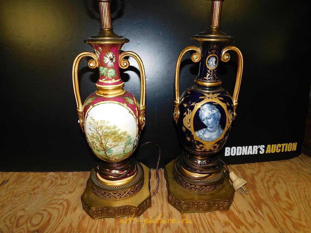 Royal Vienna Porcelain , Pair of concreate figural urns/planters