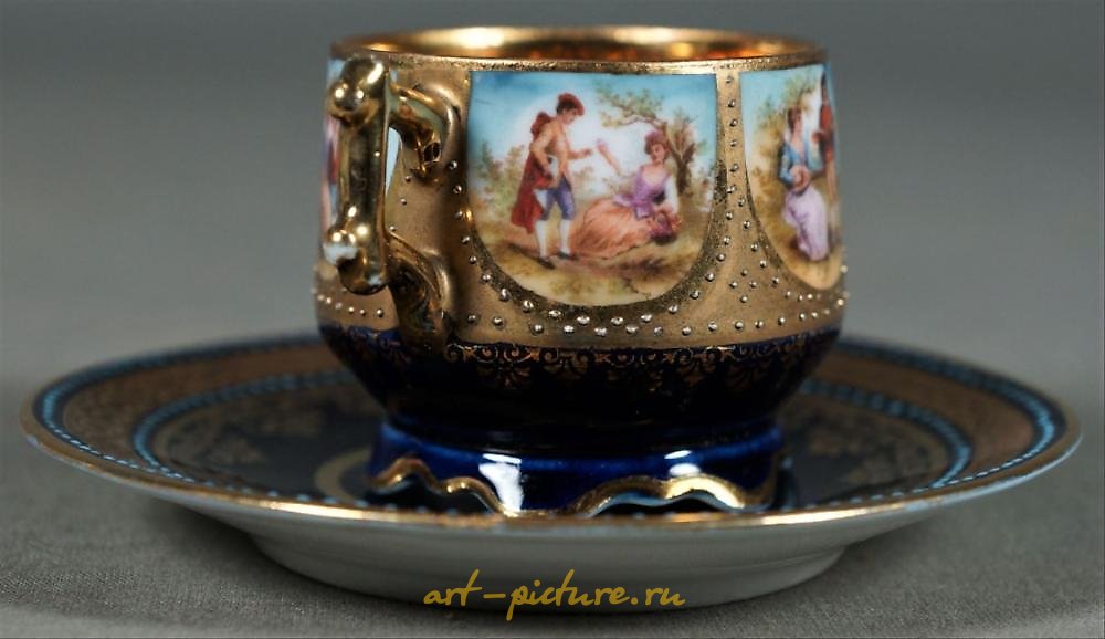 Royal Vienna Porcelain , Royal Vienna Cup And Saucer Demitasse