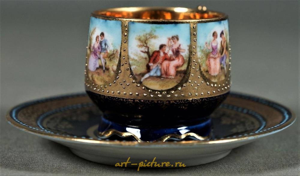 Royal Vienna Porcelain , Royal Vienna Cup And Saucer Demitasse