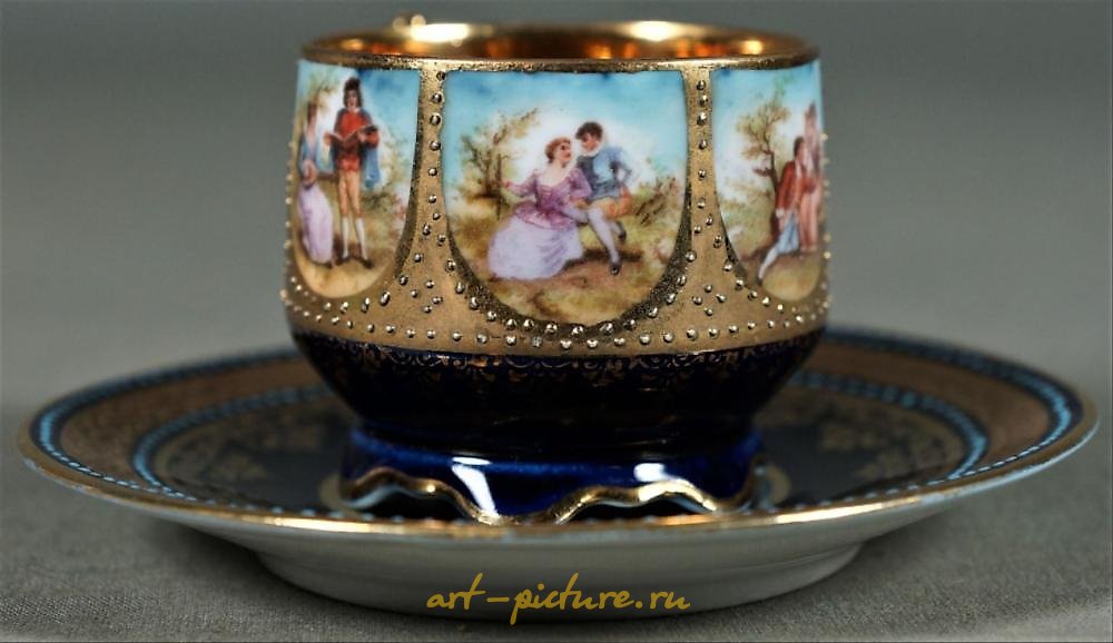 Royal Vienna Porcelain , Royal Vienna Cup And Saucer Demitasse