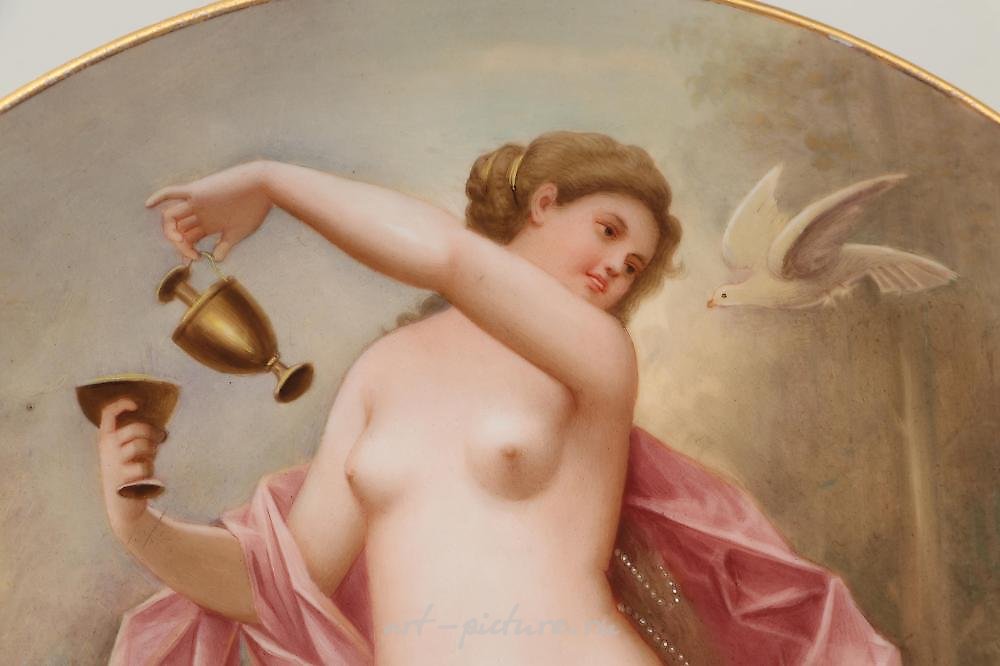 Royal Vienna Porcelain , Royal Vienna painted porcelain plate.