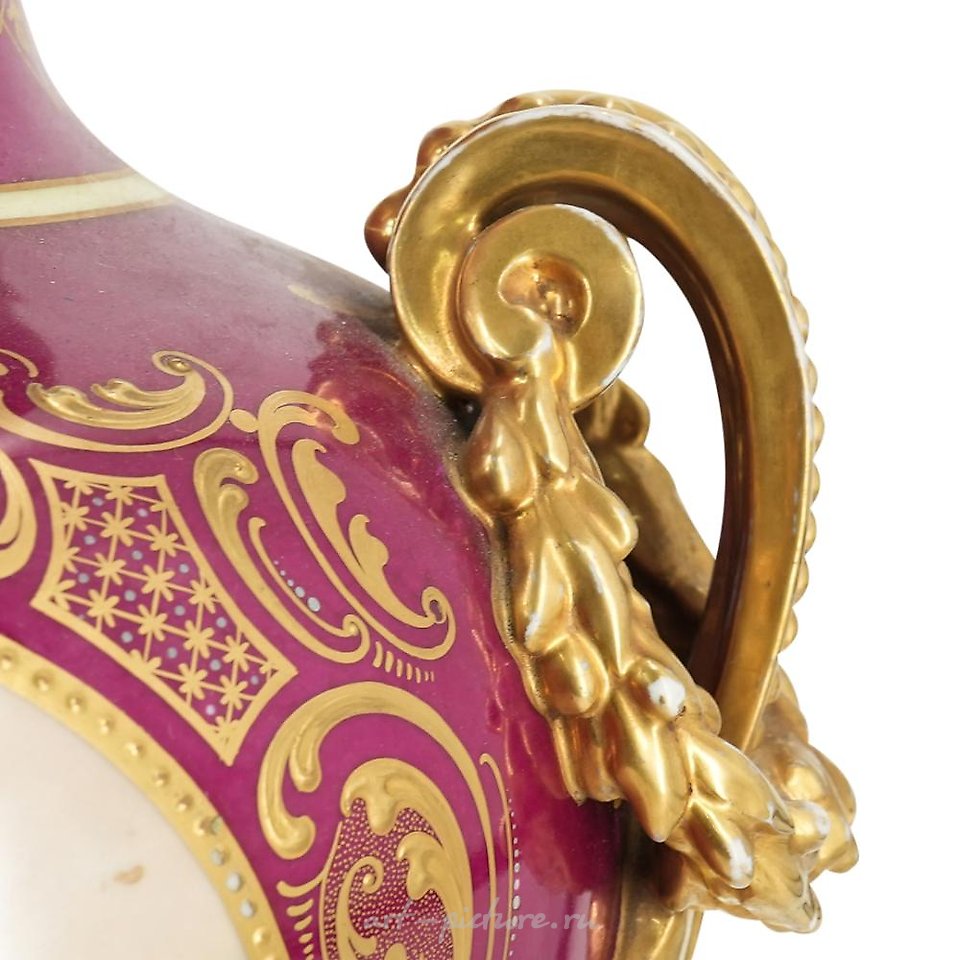 Royal Vienna , Большая фарфоровая ваза "Райская Вена" с голыми женщинами и золотыми ручками