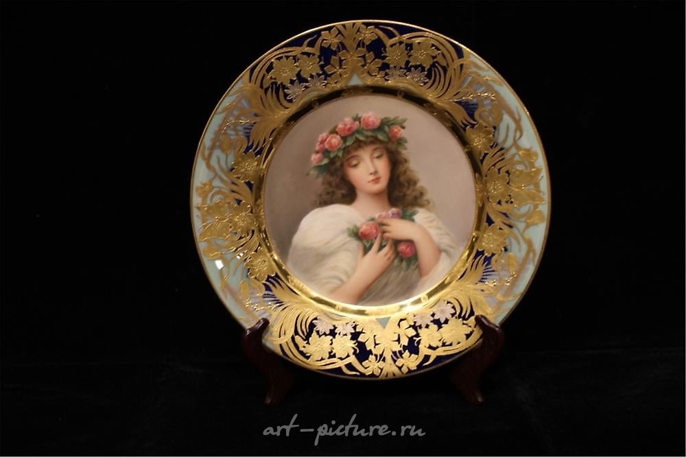 Royal Vienna Porcelain , ROYAL VIENNA PORCELAIN PLATE IN FRAME