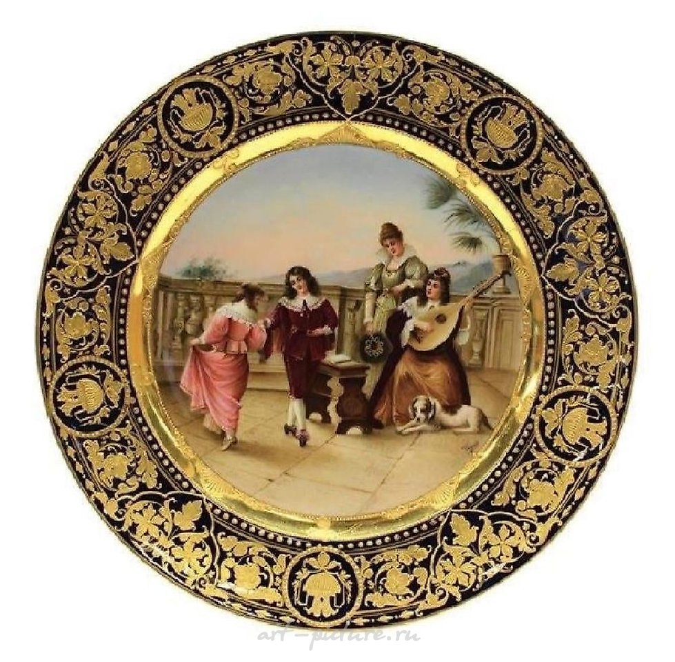 Royal Vienna Porcelain , 19TH C. ROYAL VIENNA PORCELAIN PLATE