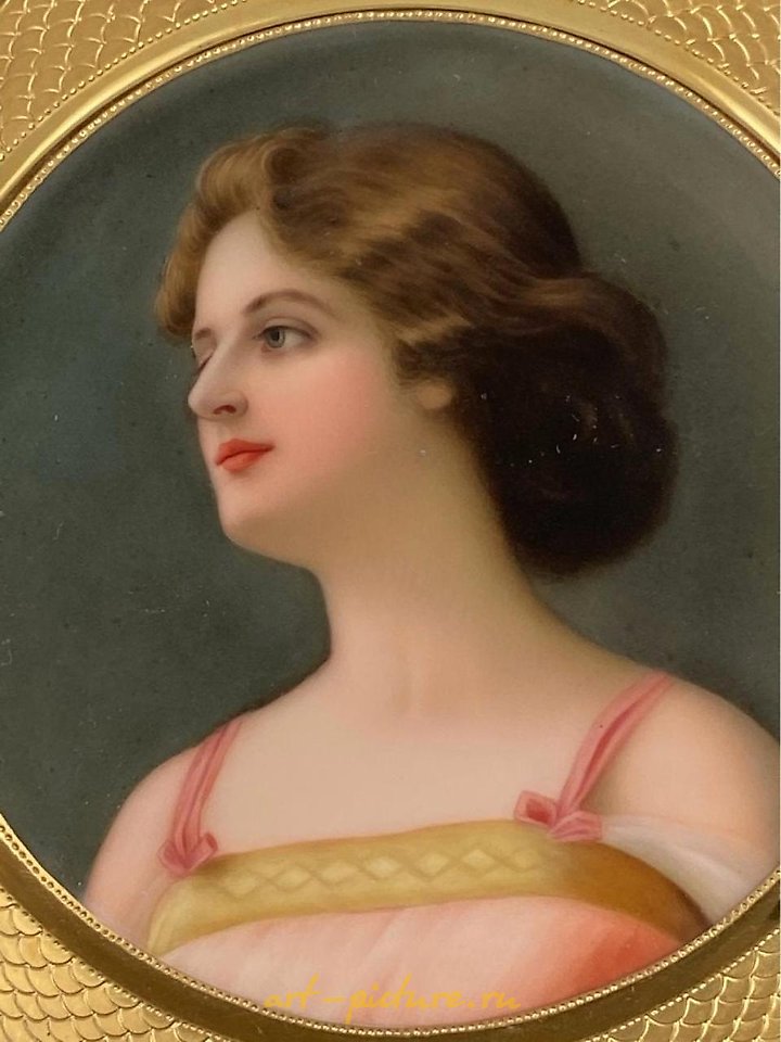 Royal Vienna Porcelain , 19TH C. ROYAL VIENNA PORTRAIT PLATE SIGNED WAGNER