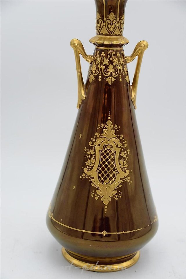 Royal Vienna Porcelain , Royal Vienna Covered Portrait Urn, having two handles along ...