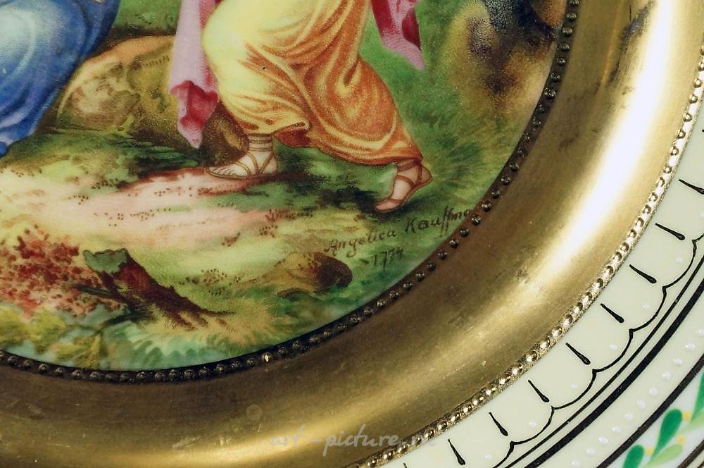 Royal Vienna Porcelain , Royal Vienna Plate Titled "The Young Virgil"