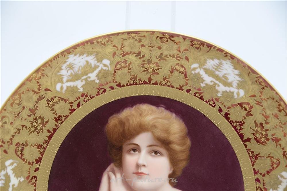 Royal Vienna Porcelain , Royal Vienna Portrait Plate, hand painted with high relief b...