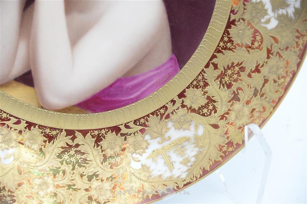 Royal Vienna Porcelain , Royal Vienna Portrait Plate, hand painted with high relief b...